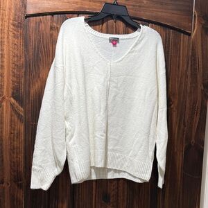 Ladies Vince Camuto Cream V-Neck Sweater